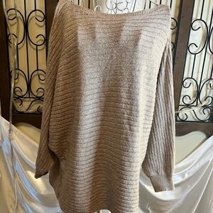 SHEIN Off-the-Shoulder Beige Sweater